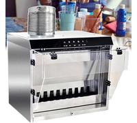 Water Curtain Paint Spray Booth with Waterfall Exhaust System, Touch Control & 3 Color LED Lights