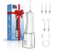 Water Dental Flosser Cordless for Teeth, 350ML Water Dental Flosser Teeth Pick 4 Modes Portable Oral Irrigator with 4 Jet Tips Rechargeable Flossers Oral Irrigator IPX7 Waterproof for Home Travel