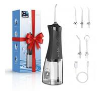 Water Dental Flosser Cordless for Teeth, 350ML Water Dental Flosser Teeth Pick 4 Modes Portable Oral Irrigator with 4 Jet Tips Rechargeable Flossers Oral Irrigator IPX7 Waterproof for Home Travel