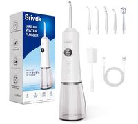 Water Dental Flosser for Teeth - 300ML Cordless Oral Irrigator with 6 Replaceable Jet Tips, 3 Modes, Portable Rechargeable Electric Flosser for Braces & Sensitive Gums, IPX7 Waterproof for Home&Travel