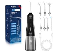 Water Dental Flosser for Teeth Cleaning,350ml 7Jet Tips 9 Modes Cordless Water flossers,Electric Rechargeable Oral Irrigator IPX7 Waterproof, Deep Cleaning 2025 Upgrded for Travel and Home -Black