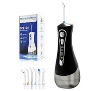 Water Dental Flosser for Teeth Pick:4 Modes Cordless Portable Oral Irrigator 320ML Larger Tank 6 Jet Tips Water Teeth Cleaner IPX7 Waterproof Rechargeable Flossing Cleaning Picks for Home Travel