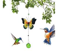 Water Dispenser - Easy Refill Waterproof Hanging Bird Feeder with Butterfly Ornament Outdoor Drinking Station | for Bird Watching Patio Back Lawn
