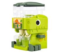 Water Dispenser for Kids Dinosaur Shape Dual Outlet Cute Mini Water Dispenser with Cups Rotary Arm and Leg Dual Water Tank Kids Water Dispenser, Green, Water Dispenser for Kids