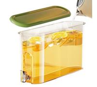 Water Dispenser for Refrigerator, 4 L Water Dispenser with Spigot, Drink Dispenser, Juice Jug for Home, Kitchen, Camping, The Slim Design is Perfect for Your Fridge Shelf and Door Shelf, What a