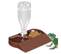 Water Dispenser for Reptiles, Automatic Water Dispenser for Reptiles - 2 in 1 Automatic Feeder Accessories with Large Capacity Food Tray for Bearded Dragon Lizard Gecko Chameleon