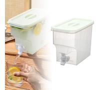 Water Dispenser with Spigot, 1 Gallon Leak-Proof Plastic Drink Dispenser with Lid, Fridge Iced Juice Dispensers for Party, Bar, Kitchen, Beverage Liquid Drink Container, School Supplies (Green)