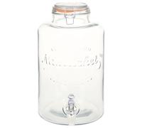 Water Dispenser XXL with Tap Rubber Sealing Transparent 8L Glass Beer vidaXL