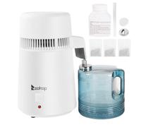 Water Distiller 4L, 750W Water Purifier Distilled Water Machine with Stainless Steel Interior - Countertop Distilled Water Filter Machine & Container BPA-Free, Ideal for Humidifier Home Use - White