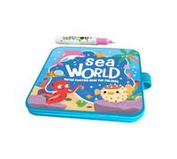 Water Doodle Book - 22x18cm Magic Drawing Pad, Reusable Coloring Pages, Free Paint Set, Educational Art Activity | Travel Friendly Creative Toy for Children Birthday Christmas Party