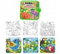 Water Doodle Books for Toddlers, Reusable Water Coloring Books, Magic Water Painting Book for Kids, Mess Free Travel Activity, Educational Learning Toy for Boys Girls Road Trip (Multicolored B)