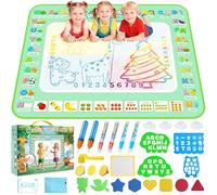 Water Doodle Mat -Aqua Magic Drawing Mat No Mess Painting Coloring Board with 4 Suction Cups & 1 Storage Bag & 6 Magic Pens, Toddler Toys Educational Birthday Gifts for 2 3 4 5 6 Year Old Boys Girls