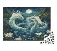 Water Dragon Puzzle 1000pcs (75x50cm) Erwachsene Lake Lotus Puzzle,Home Decor