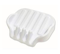 Water Draining Soap Sponge Holder Drying Tray Scrubber Dish Caddy with Suction Cup for Kitchen Bathroom Sink, Cream White