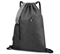 Water- Drawstring Backpack with Earphones Jack Light Gym Sack Bucket Bag for Adults Teenagers