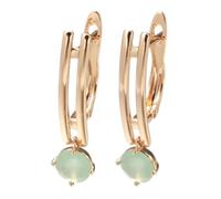 Water Drop Emerald Green Natural Zircon Earrings for Women 585 Rose