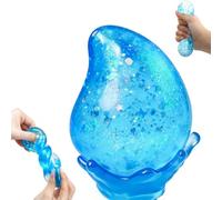 Water Drop Fidget Stress Ball,Squishy Stress Ball,Ice Squishy Stress Cube-Drop with Detachable Base,Silicone Squishy Stress Balls for Adults & Kids,Fidget Toys for Autism, ADHD, Anxiety Relief (Blue)