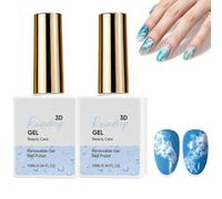 Water Drop Gel Top Coat,water drop top coat gel,3D Raindrop Gel Polish,3D Rain Drops Effect Non-Wipe Glossy Shiny Nail Art Top coats, Anti-Stain&Long Lasting Gloss,Nail Polish for DIY & at Home (2PC)