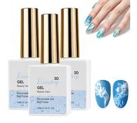 Water Drop Gel Top Coat,water drop top coat gel,3D Raindrop Gel Polish,3D Rain Drops Effect Non-Wipe Glossy Shiny Nail Art Top coats, Anti-Stain&Long Lasting Gloss,Nail Polish for DIY & at Home (3PC)
