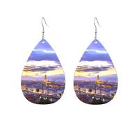 Water Drop Leather Earrings Florence City | Leather Earring Stylish And Beautiful Drop Leather Earrings Ornament For Anniversary Women Girls