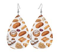 Water Drop Leather Earrings Painted Bread | Drop Leather Earrings Women Leather Earring Ornament For Anniversary Women Girls