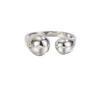 Water Drop Open Finger Ring for Women Girls Men Minimilist Unisex Teardrop Chunky Stackable Adjustable Geometric Thumb Knuckle Band Ring Wide Bold Gothic Jewelry (Silver)