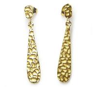 Water Drop Pendant Bold Statement Earrings-Long-Lasting Polished Metal Dangle Earrings for Women Textured Eye-Catching Jewelry for Parties Street Style & Special Occasions