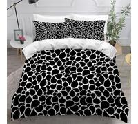 Water Drop Shape Black Leaves Duvet Cover Set 135×200cm Black And White Simple Bedding Set with 2 Pillowcase 50 * 75cm Cover Kids And Adults Bedroom Deco