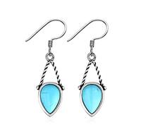 Water Drop Shape With 6x9mm Moonstone 925 Dangle Earrings Women Jewelry