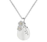 water-drop shaped love angle tear moonlight opal blossom cherry flower pendant necklace for women choker