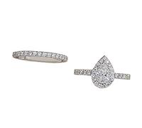 Water Drop Silver Cubic Zirconia Bridal Rhinestone Engagement Ring Full Cubic Zirconia Solitaire Ring 5 11 Rings For Water, 10, Metal, No Gemstone