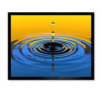 Water Drop Splash Ripple Art Print Framed Poster Wall Decor 12X16 Inch