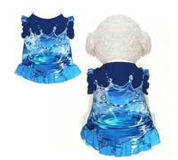 Water Drop Splash XS Pet Apparel for Small Dogs-Cute Summer Outfit for Puppy, Soft Breathable Pet Clothes for Cat