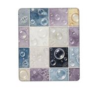 Water Drop Tile Grid Large Gaming Mouse Pad Desk Mat Non-Slip Rubber Base | Keyboard mat and computer mat desk pad with 100% polyester top, full-area print, rubber base for mouse pads at work or play.