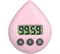 Water Drop Timer Magnetic 99 Min Countdown for Kids Study Kitchen Baking ABS Plastic Portable White(Pale Pink)