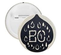 Water Droplet Contour Badge Metal Round Pins, Lightweight Brooch for Backpack, Fashion Button Pins Badge for Shirts, Jackets, Shawl Coat, Unisex, 5PCS, Tinplate, metal round pins