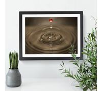 Water Droplet Rain Abstract Art No.3 Modern Framed Print | A3 Black Framed Wall Art | Ready to Hang | Abstract Landscape Picture | Living Room Bedroom Lounge Office