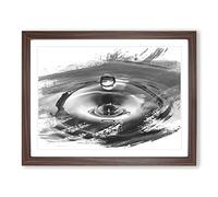 Water Droplet Rain Abstract Art Vol.1 V1 Modern Framed Print | A2 Walnut Framed Wall Art | Ready to Hang | Abstract Landscape Picture | Living Room Bedroom Lounge Office