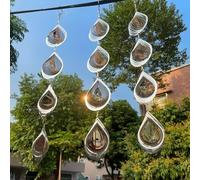 Water Droplets Bird Scare Discs Set-Highly Reflective Double-Sided Bird Reflectors, Extra Sparkly Metal Wind Spinner Outdoor Garden Decor, Decorations to Scare Away Yard Birds