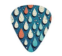 Water Drops Dots 12 Pack Guitar Plectrums With Storage Case, 0.46/0.71/0.96mm, Including Thin, Medium Thick Guitar Plectrums For Electric Guitars Bass Ukulele