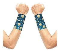 Water Drops Dots Elastic Wrist Support, Sports Wristband For Basketball Tennis Golf Gym Workout, 2 Pack