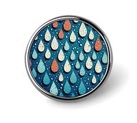 Water Drops Dots Lapel Pin Exquisite Fashion Brooches Personalized Button Badge Novelty Unique Cute Button Pins Round Badge Pin Metal Brooch Pins for Backpack Bags Jacket