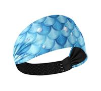 Water Drops Pattern Blue Cooling cute headbands for women Elastic sweat bands for Cycling Cycling Gym Gym