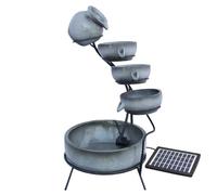 Monster Shop 4 Tier Spilling Bowls Water Feature - Grey, Grey