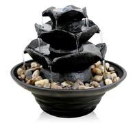 Geezy Waterfall Water Feature Indoor Tabletop Led Fountain Waterfall Home Decor