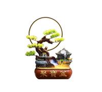 water feature Treasure Bowl Desktop Decorative Rockery Fountain Fortune Feng Shui Wheel Atomized Light Ring(Small)