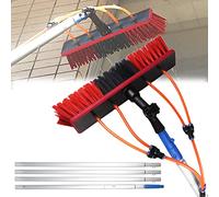 Water-fed Pole Kit - 4 to 11m Aluminum Window Cleaner with 30cm Brush and Hose for Solar Panel Cleaning - Efficient Washing System for High Reach Windows