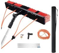 Water Fed Pole Kit for Window Cleaning, 9m Extendable Brush for Solar Panel & tory Roof Cleaning, Efficient Water Fed Cleaning System