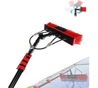 Water Fed Pole Kit for Window Cleaning - Extendable Telescopic Pole with 50cm Brush Head & 20FT Reach, Ideal for Solar Panels & Outdoor Cleaning, Efficient Water Fed Brush System