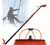 Water Fed Pole Kit, Telescopic Solar Panels Cleaning Pole Window Cleaning Equipment, Adjustable Height and 30Cm Cleaning Brush,20FT/6M